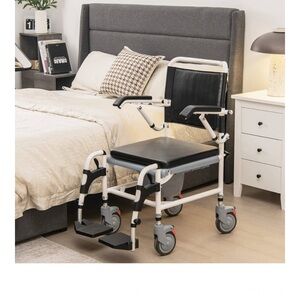 Giantex 4-in-1 Bedside Commode Shower Wheelchair